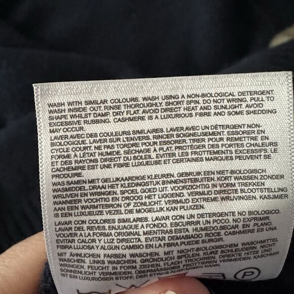 Jumper 1234 Cashmere Sweater Women’s Large Oversized Blue Knit Designer Luxury - Picture 9 of 9